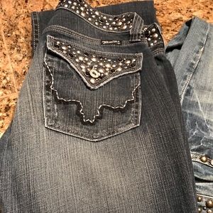 Miss Me faded black jeweled ladies jeans size 30